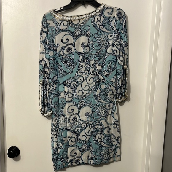 Lilly Pulitzer Blue and White Paisley Sheath Dress Size XS - Picture 3 of 9
